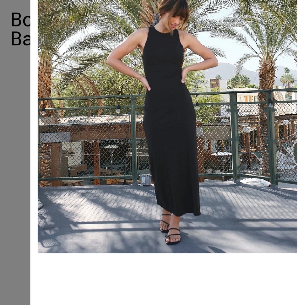 Body Contour High Neck Cutout Back Maxi Dress